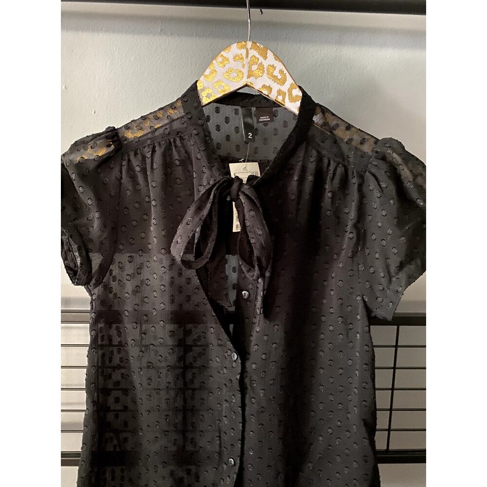 H&M Black Sheer Blouse NWT | Size 2 - Picture 2 of 4